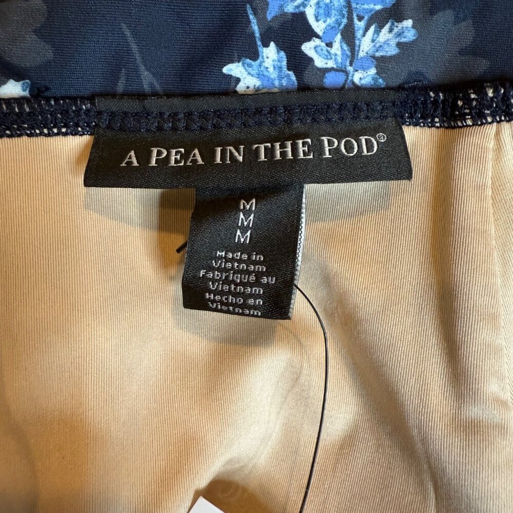 A Pea in the Pod Navy Floral Maternity Swim Suit Size M NWT - Picture 3 of 4